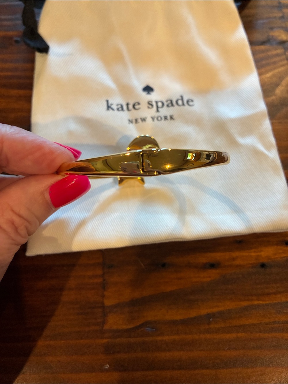 kate spade Gold Fox Tail Crystal-Accent Bangle Bracelet - Picture 2 of 4